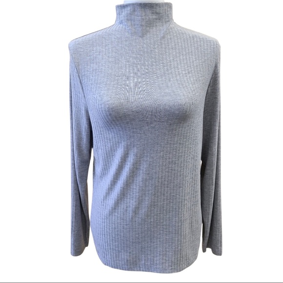 Christian Siriano Ribbed Mock Neck Long Sleeve Top, XL - Picture 1 of 9